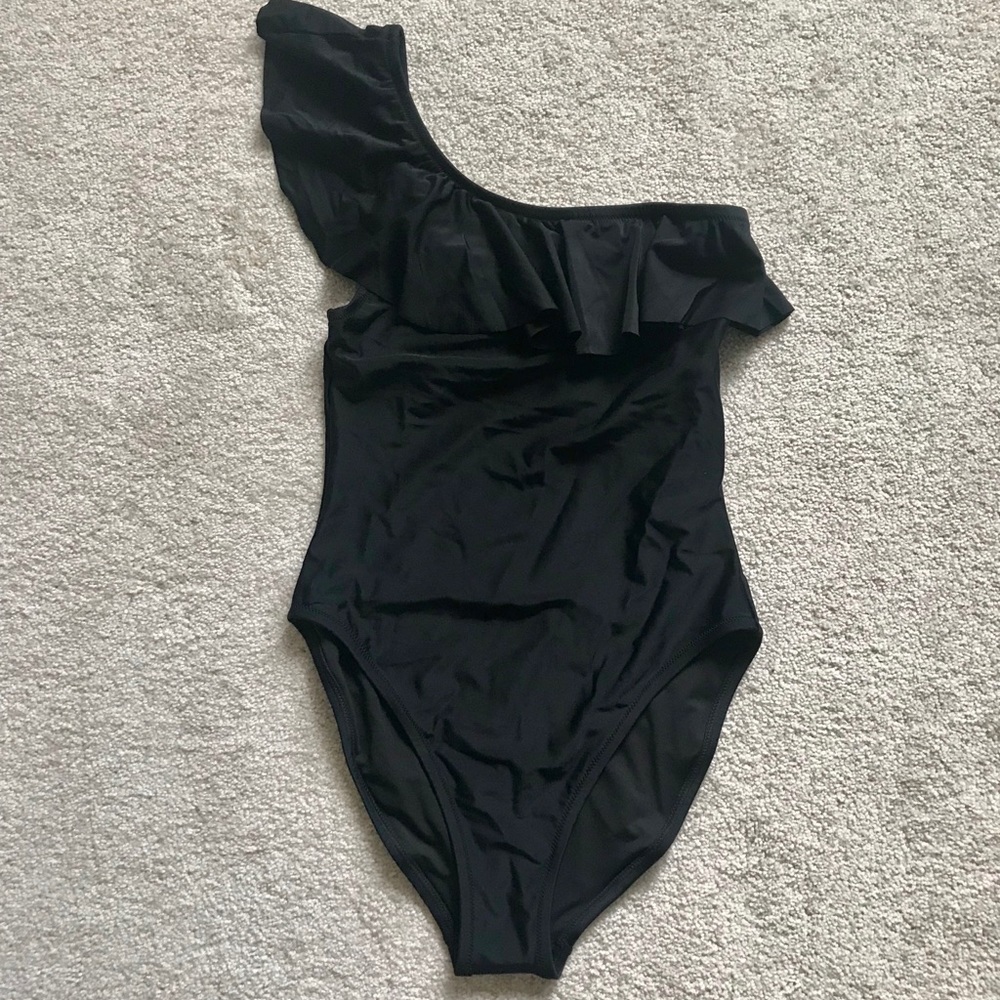 Black one- shoulder JCrew bathing suit